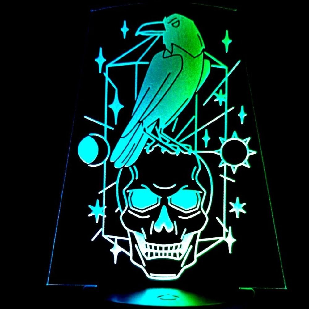 Color changing Raven Skull light led nightlight‎